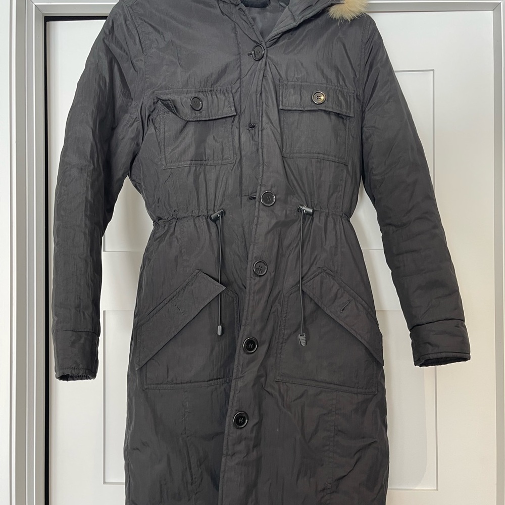 Black Hooded Parka Coat